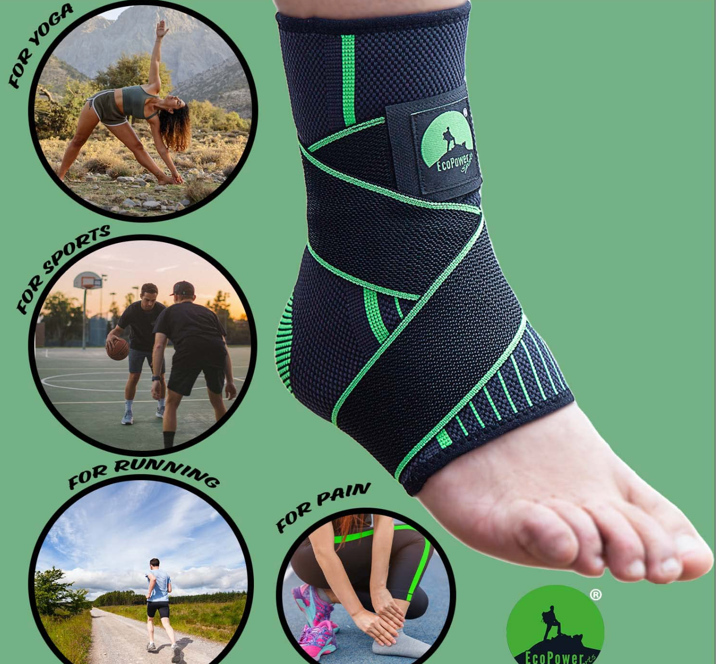 ECOPOWER SPORTS Modern & Adjustable Ankle Support